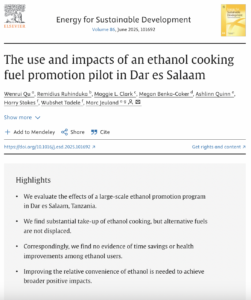 The Use and Impacts of an Ethanol Cooking Fuel Promotion Pilot in Dar es Salaam